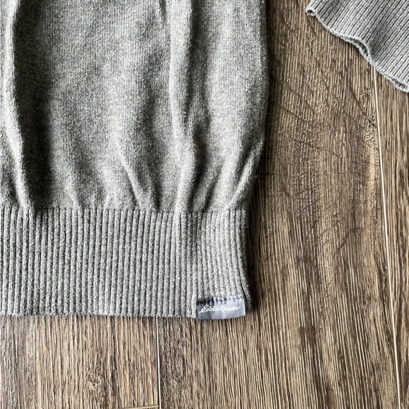 Eddie Bauer Men's Sweater Size Medium Brown Long Sleeve 1/4 Zip Pullover Sweater - Picture 3 of 9